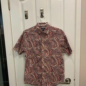 Club Room Men's Paisley Shirt - Red and White